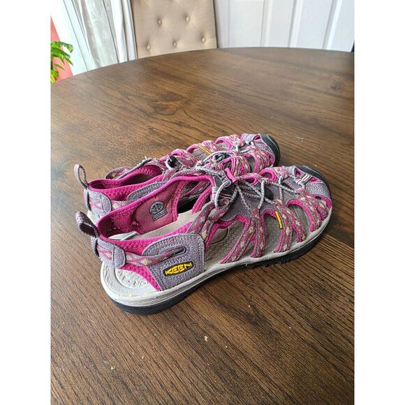 Keen Womens Waterproof Whisper Outdoor Hiking 1014204 Pink Grey Sandals 8 - Picture 1 of 16